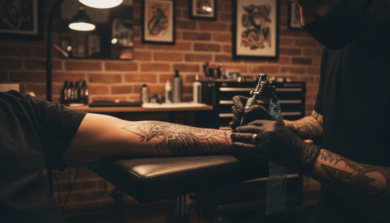 Tattoo session at Frontera Ink